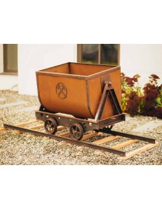 Bergbau Lore zum Bepflanzen, Höhe 88 cm Edlerost Rostdeko rostig Gartengestaltung 2