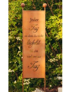 XXL Gartenstecker - Jeder Tag an dem du nicht lächelst ist ein verlorener Tag - Höhe 205 cm 2