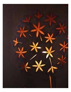 Edelrost Windlicht Allium mit Boden, 43 cm hoch, Ø 18 cm Rostdeko rostig Metall Löwenzahn  2