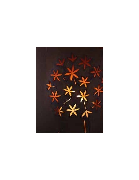 Edelrost Windlicht Allium mit Boden, 43 cm hoch, Ø 18 cm Rostdeko rostig Metall Löwenzahn 