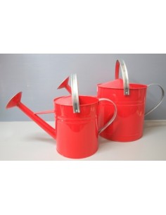 Deko Gießkanne rund rot lackiert, zum Stellen Füllmenge 5 l,  Höhe 14 cm Wohndeko Kanne Wasser Sprenger Gießgefäß 	