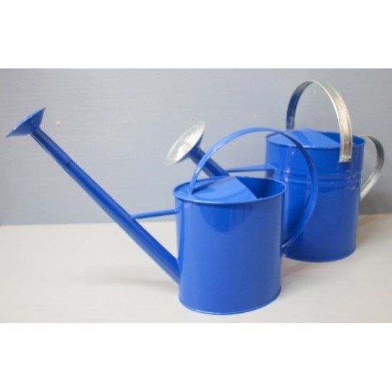 Deko Gießkanne oval blau lackiert, zum Stellen Füllmenge 6 l,  Höhe 16,5 cm Wohndeko Kanne Wasser Sprenger Gießgefäß 