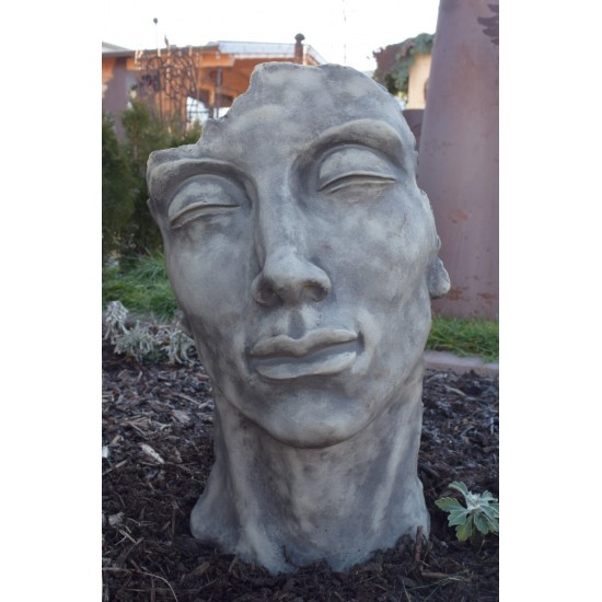 Steinguss Kunstobjekt: Gesicht "MANN", Höhe 53 cm 
