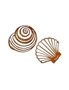Edelrost Wandbild Seeschnecke  Höhe 14 cm zum Hängen - für Heim und Garten aus rostigem Metall 2