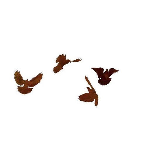 fliegende Tauben aus Edelrost, 4-fach sortiert,   zum Aufhängen Rosthänger Rostdeko, rostig Gartengestaltung Wanddekoration 