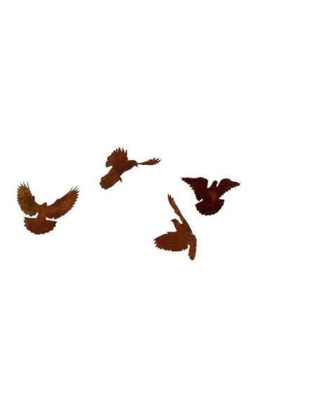 fliegende Tauben aus Edelrost, 4-fach sortiert,   zum Aufhängen Rosthänger Rostdeko, rostig Gartengestaltung Wanddekoration 