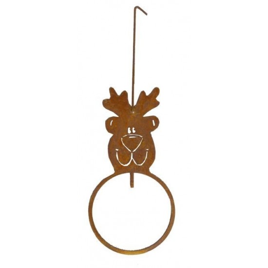 Edelrost Rentier zum Hängen mit Meisenknödel, Höhe 26 cm
