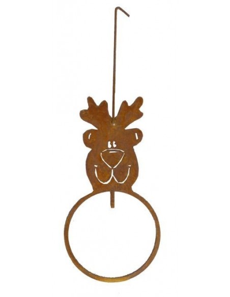Edelrost Rentier zum Hängen mit Meisenknödel, Höhe 26 cm