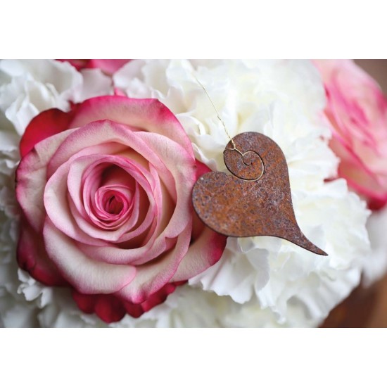 Herz Curl zum Aufhängen, Höhe 6 cm Rostdeko rostig Metall Dekofiguren