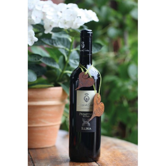 Herz Curl zum Aufhängen, Höhe 6 cm Rostdeko rostig Metall Dekofiguren