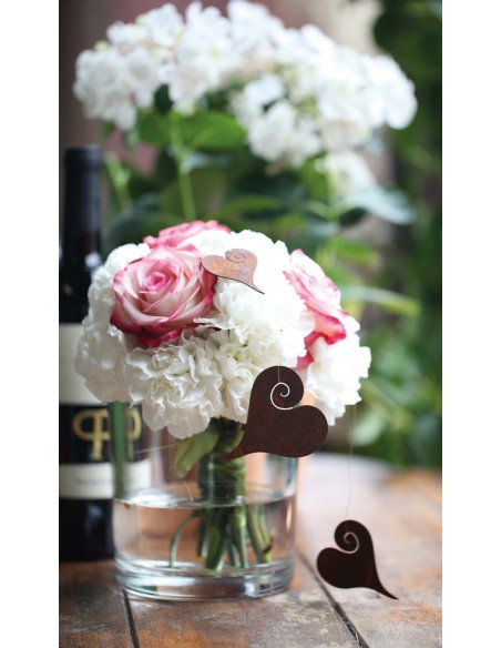 Herz Curl zum Aufhängen, Höhe 5 cm Rostdeko rostig Metall Dekofiguren