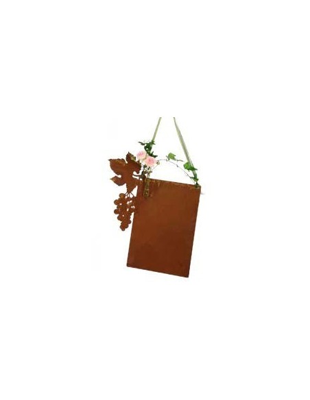 Edelrost Schild als Tischaufsteller mit Weinblatt und Traube , zum Hängen und selber Beschriften, Höhe 45 cm Breite 35  cm Edelrost Schild als Tischaufsteller mit Weinblatt und Traube , zum Hängen und selber Beschriften, Höhe 45 cm Breite 35  cm