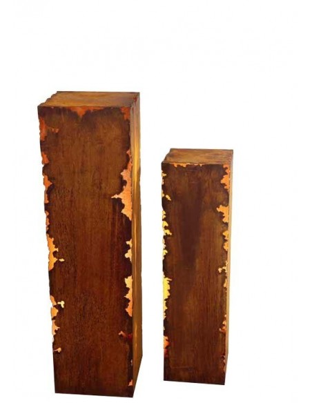 Edelrost Säule 'Gravina'  mit Rissen an den Kanten, eckig, ,Rostsäulen rostig Dekosäulen Gartengestaltung Dekosäulen Edelrost Säule 'Gravina'  mit Rissen an den Kanten, eckig, ,Rostsäulen rostig Dekosäulen Gartengestaltung Dekosäulen