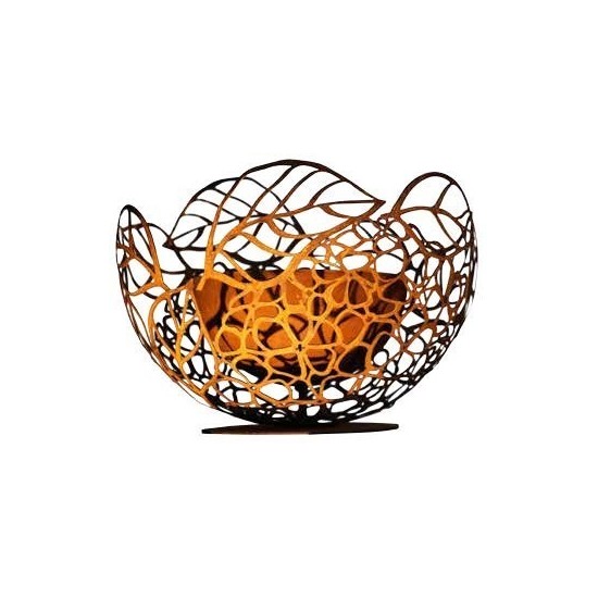 Hortensien-Halbkugel 50 cm Ø - mit dichter Innenschale Ø  30 cm Rostdeko rostig Rostschale Pflanzschale Dekoschale