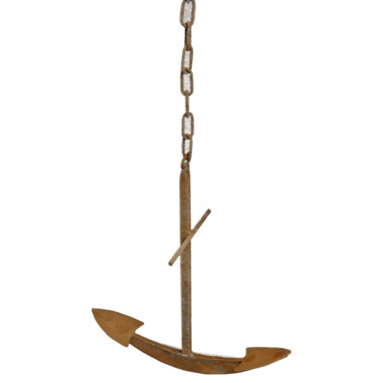 Edelrost Anker mit 2 Haken ( Flunken) und  Kette, Höhe 42 cm mediteran Schiff Meer Gartendeko Rostdeko