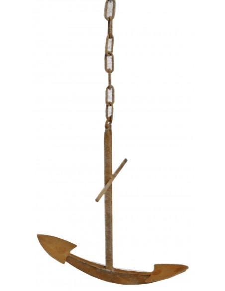 Edelrost Anker mit 2 Haken ( Flunken) und  Kette, Höhe 42 cm mediteran Schiff Meer Gartendeko Rostdeko
