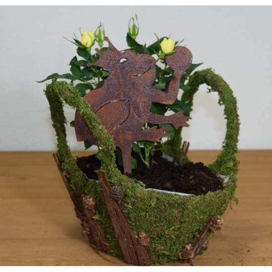 Edelrost Froschkönig Beetstecker, Höhe 23 cm Topfstecker Roststecker Stecker Frosch Blumenstecker