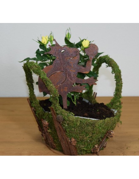 Edelrost Froschkönig Beetstecker, Höhe 23 cm Topfstecker Roststecker Stecker Frosch Blumenstecker