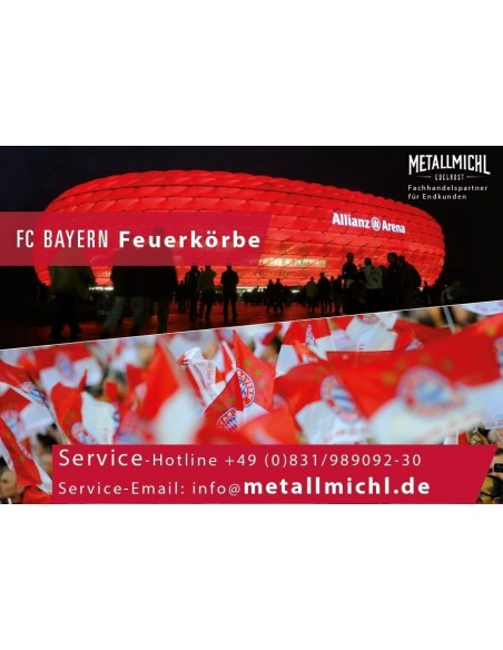 Offizieller Feuerkorb des FC Bayern für Ihre Fußballparty im Garten