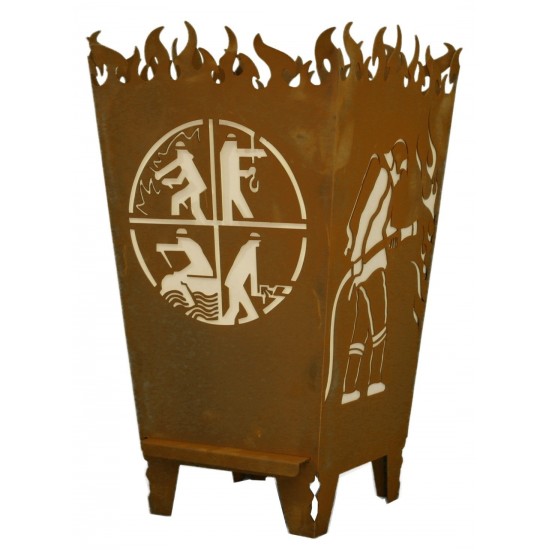 Metallmichl Feuerkorb eckig 'Florian' als Terrassenofen Gartengestaltung Lagerfeuer Funkenkorb