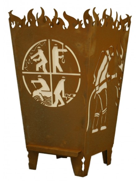 Metallmichl Feuerkorb eckig 'Florian' als Terrassenofen Gartengestaltung Lagerfeuer Funkenkorb