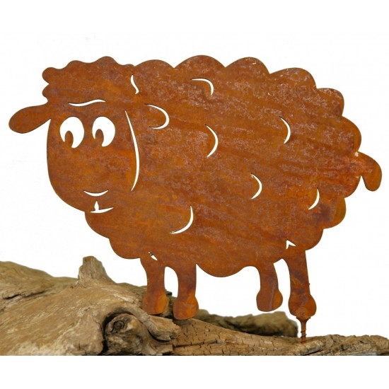 Metallsatz Schaf als Baumstecker, zum Einschrauben in Holz, Höhe 14,5 cm Weichholz für tolle Gartenideen