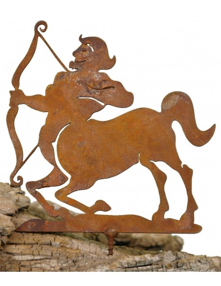 Metallsatz Sternzeichen 'Schütze' als Baumstecker, zum Einschrauben in Holz, aus Edelrost, Gartenstecker Metallsatz Sternzeichen 'Schütze' als Baumstecker, zum Einschrauben in Holz, aus Edelrost, Gartenstecker