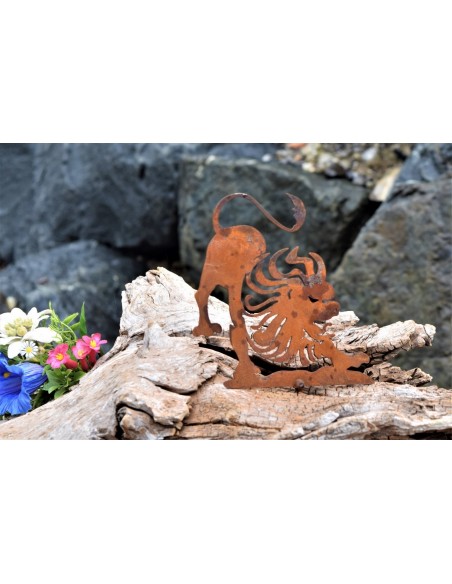 Metallsatz Sternzeichen 'Löwe' als Baumstecker, zum Einschrauben in Holz, Höhe 12 cm aus Edelrost,für Ihr Blumenbeet Metallsatz Sternzeichen 'Löwe' als Baumstecker, zum Einschrauben in Holz, Höhe 12 cm aus Edelrost,für Ihr Blumenbeet