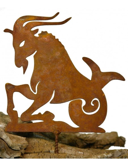 Metallsatz Sternzeichen 'Steinbock' als Baumstecker, zum Einschrauben in Holz, Höhe 12 cm aus Edelrost, Gartenstecker Metallsatz Sternzeichen 'Steinbock' als Baumstecker, zum Einschrauben in Holz, Höhe 12 cm aus Edelrost, Gartenstecker