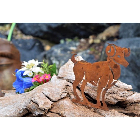 Metallsatz Sternzeichen 'Widder' als Baumstecker, zum Einschrauben in Holz, Höhe 12 cm Edelrost, für Ihr Blumenbeet