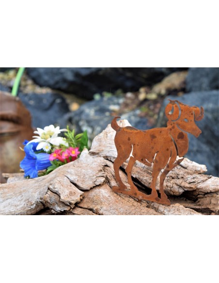 Metallsatz Sternzeichen 'Widder' als Baumstecker, zum Einschrauben in Holz, Höhe 12 cm Edelrost, für Ihr Blumenbeet