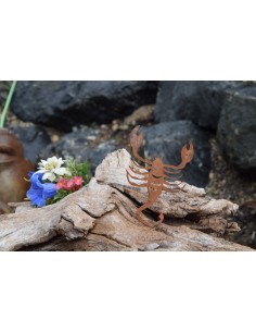 Metallsatz Sternzeichen 'Krebs' als Baumstecker, zum Einschrauben in Holz, Höhe 12 cm Edelrost, Gartenstecker 2
