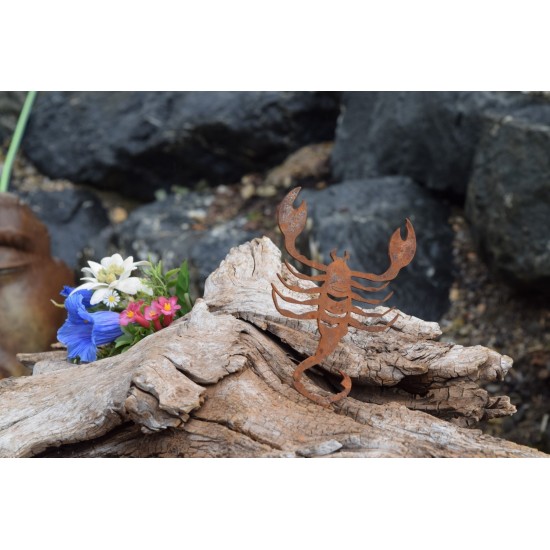 Metallsatz Sternzeichen 'Skorpion' als Baumstecker, zum Einschrauben in Holz, Höhe 12 cm Edelrost für Ihr Blumenbeet