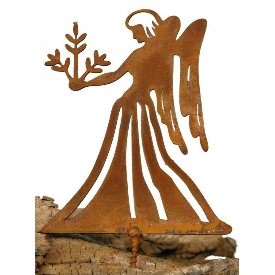 Metallsatz Sternzeichen 'Jungfrau' als Baumstecker, zum Einschrauben in Holz, Höhe 12 cm Edelrost, Gartenstecker