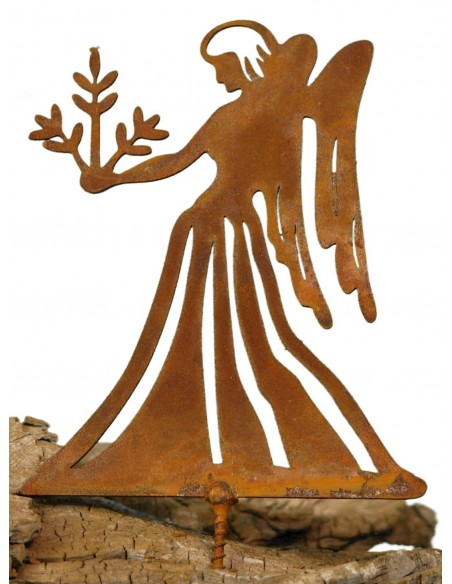 Metallsatz Sternzeichen 'Jungfrau' als Baumstecker, zum Einschrauben in Holz, Höhe 12 cm Edelrost, Gartenstecker