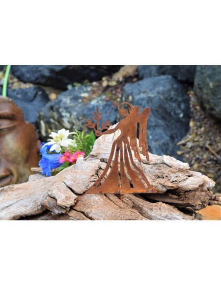 Metallsatz Sternzeichen 'Jungfrau' als Baumstecker, zum Einschrauben in Holz, Höhe 12 cm Edelrost, für Ihr Blumenbeet