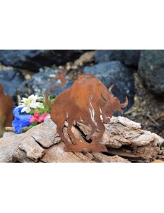 Metallsatz Sternzeichen 'Stier' als Baumstecker, zum Einschrauben in Holz, Höhe 12 cm Edelrost, Gartenstecker 2