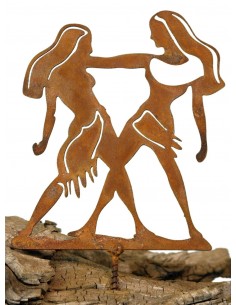 Metallsatz Sternzeichen 'Zwilling' als Baumstecker, zum Einschrauben in Holz, Höhe 12 cm Edelrost, Gartenstecker