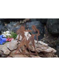 Metallsatz Sternzeichen 'Zwilling' als Baumstecker, zum Einschrauben in Holz, Höhe 12 cm Edelrost, Gartenstecker 2