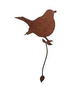 Astvogel zum Umwickeln, dicke Amsel Edelrost Rostvogel rostiger Vogel zur Zaundeko