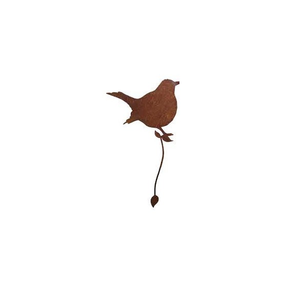 Astvogel zum Umwickeln, dicke Amsel Edelrost Rostvogel rostiger Vogel zur Zaundeko