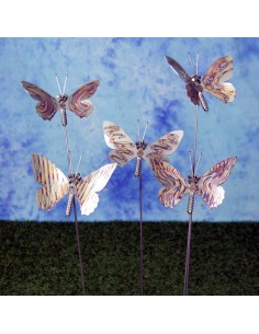 Edelstahl Schrauben 'Schmetterling' mit geflammten Muster auf Stab 75 cm Falter Metallmichl Metallfalter  2