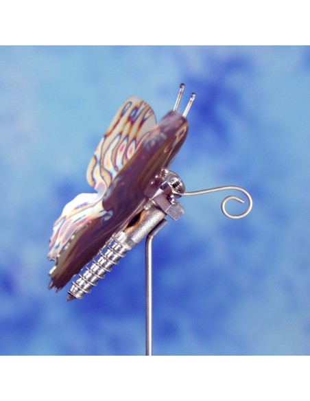 Edelstahl Schrauben 'Schmetterling' mit geflammten Muster Schraubenfalter tolle Gartendeko