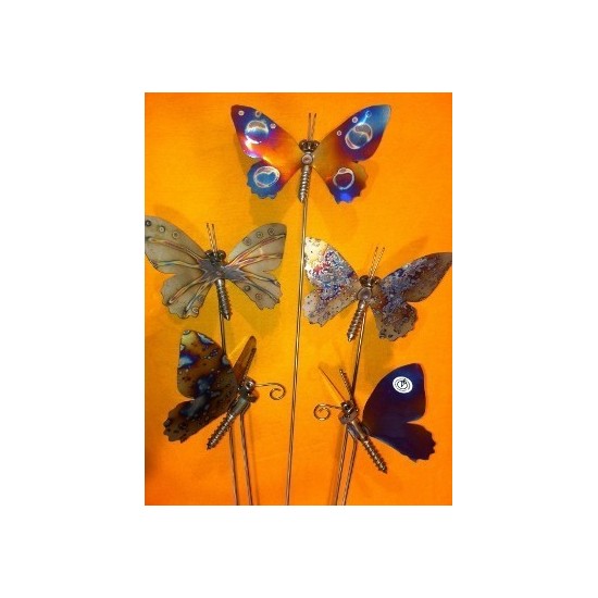 Edelstahl Schrauben 'Schmetterling' mit geflammten Muster Schraubenfalter tolle Gartendeko