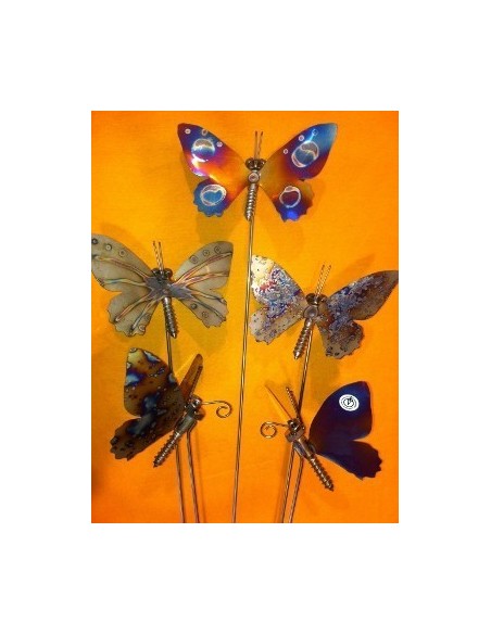 Edelstahl Schrauben 'Schmetterling' mit geflammten Muster Schraubenfalter tolle Gartendeko
