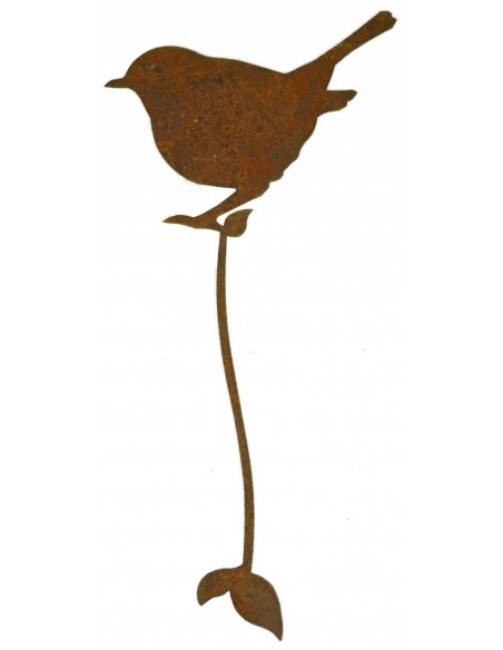 Edelrost Vogel 'Zaunkönig stehend' mit Befestigungsband für Ast Höhe 10,5 cm Rostvogel rostig Metallmichl Gartendeko