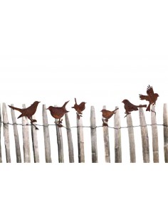 Astvogel zum Umwickeln, dicke Amsel Edelrost Rostvogel rostiger Vogel zur Zaundeko 2