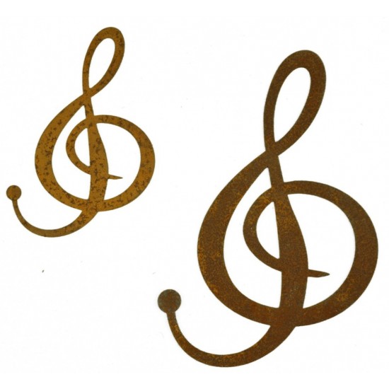Edelrost Notenschlüssel zum Hängen Höhe 10 cm - für Ihr Heim und den Garten tolle Dekoidee für Musikanten