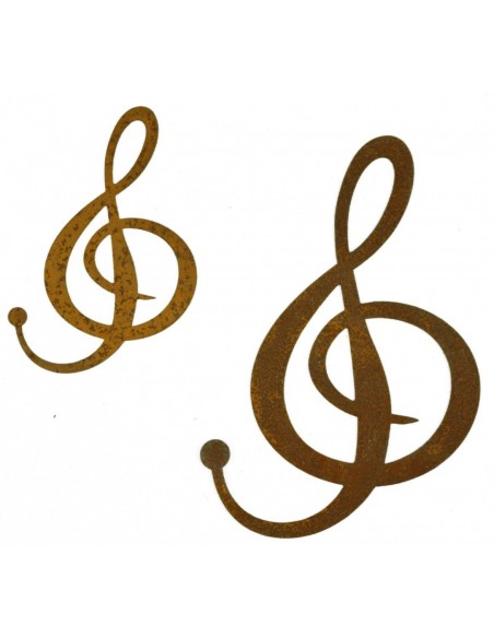 Edelrost Notenschlüssel zum Hängen Höhe 15 cm - für Heim und Garten tolle Dekoidee für Musikanten