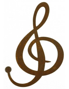 Edelrost Notenschlüssel zum Hängen Höhe 15 cm - für Heim und Garten tolle Dekoidee für Musikanten